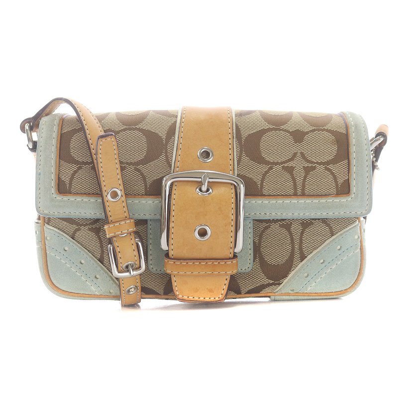 COACHコーチ ソーホー ショルダーバッグ シグネチャー 水色 1459