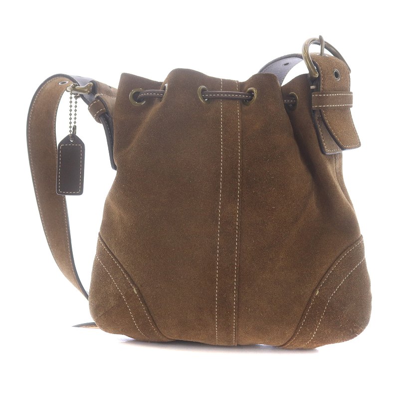 コーチ COACH ショルダーバッグ ポシェット 斜めがけ 巾着 スエード 