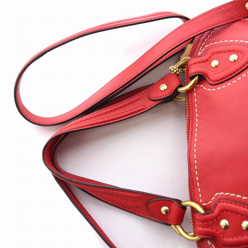 Coach コーチ　ショルダーバック COACH(コーチ) / 2WAYショルダーバッグ/レザー/RED/無地/22422