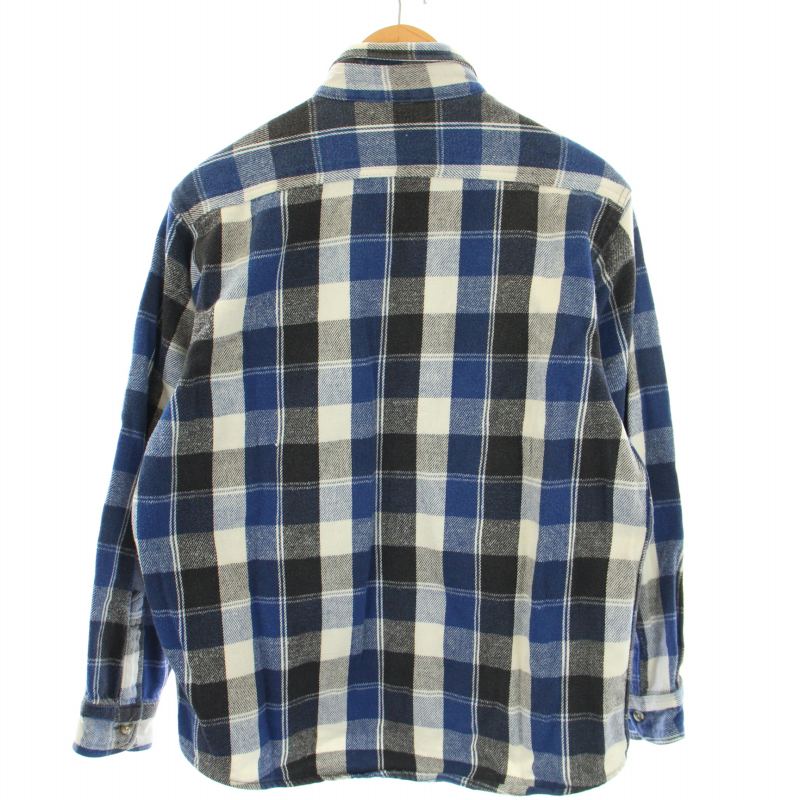 FIVE BROTHER 長袖ネルシャツ M 青・グレー・白チェック FIVE BROTHER 長袖ネルシャツ M 青・グレー・白チェック