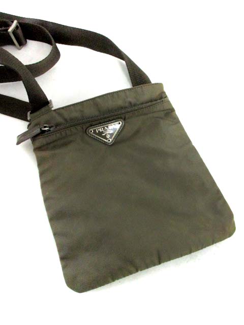 プラダ PRADA ショルダーポーチ ナイロン ベージュ /KA57
