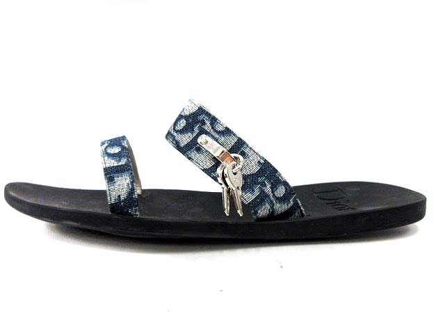 ディオール Dior サンダル ストラップ トロッター カデナ 38 青