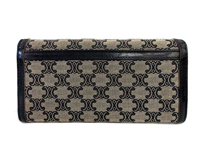 セリーヌ CELINE 長財布 二つ折り マカダム柄 キャンバス レザー