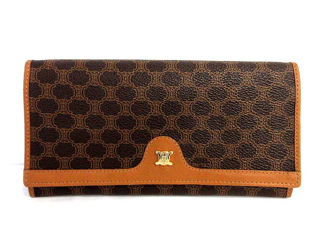 セリーヌ CELINE 長財布 二つ折り マカダム柄 茶 ブラウン /KH セリーヌ CELINE 長財布 二つ折り マカダム柄 茶 ブラウン /KH