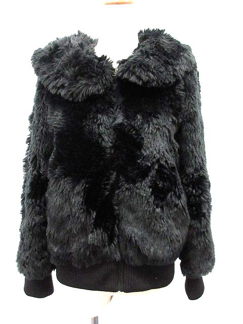 TUMORI CHISATO フェイクファーブルゾン ファーコート ブラック