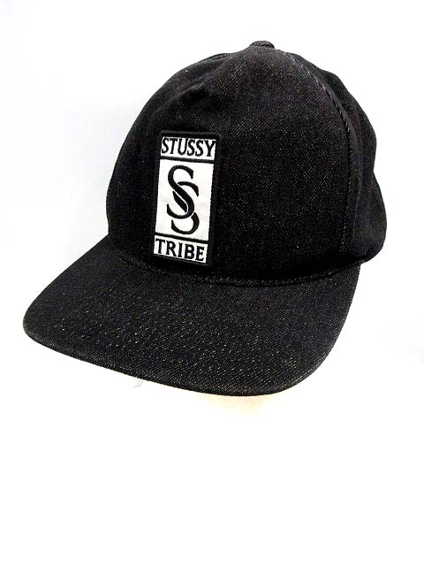 ステューシー STUSSY 帽子 キャップ デニム 黒 /NT26 □CA
