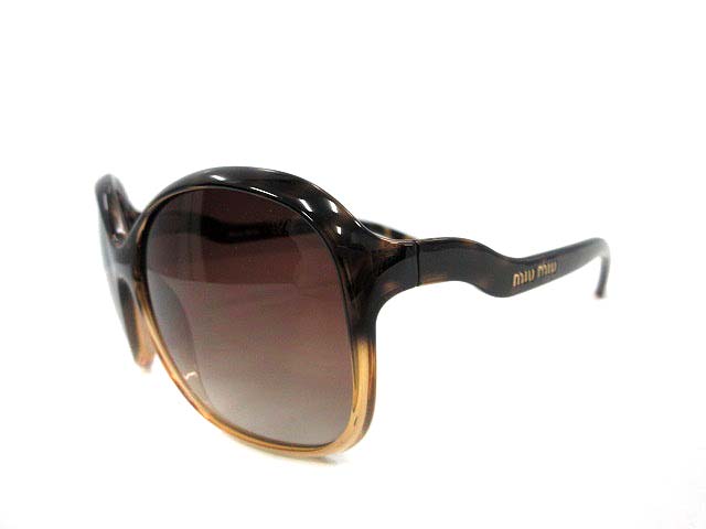 miumiuミュウミュウ 眼鏡 ブラウンべっ甲パターンのアセテートフレーム