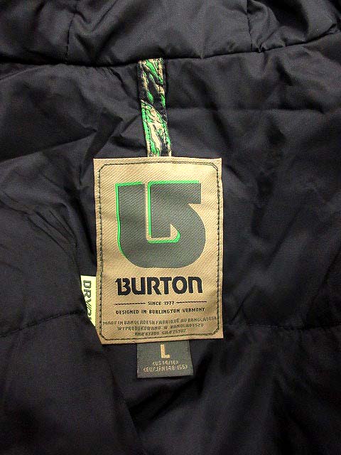 バートン BURTON ジャケット スノボウェア 中綿 チェック L 黒 赤 /KH