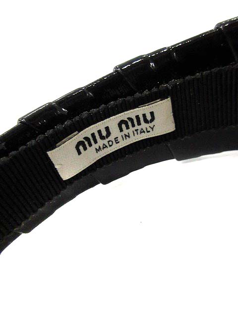 ミュウミュウ miumiu カチューシャ ヘアバンド エナメル