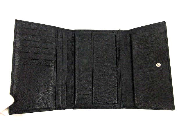 ブルガリ BVLGARI 財布 三つ折り レザー 黒 ブラック /KH □CA6 メンズ 