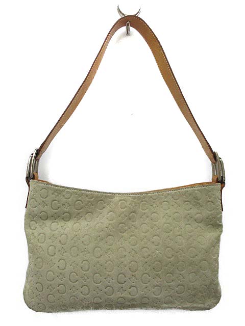 セリーヌ CELINE ショルダーバッグ マカダム柄 スエード ベージュ 茶  