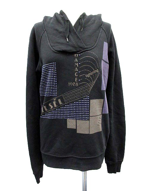 ディーゼル DIESEL パーカー スウェット プルオーバー 長袖 スタッズ  
