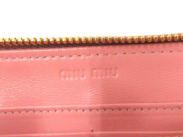 ミュウミュウ miumiu 長財布 ラウンドファスナー エナメル