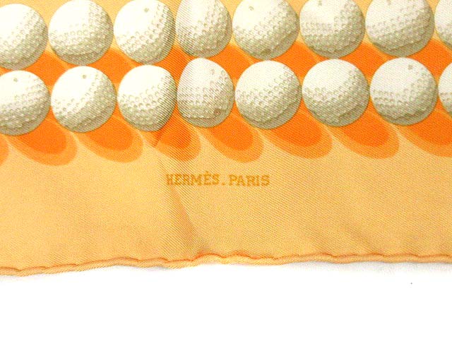 エルメス HERMES ハンカチ プチカレ ゴルフボール柄 シルク