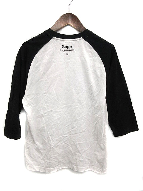 アベイシングエイプ A BATHING APE Tシャツ カットソー 七分袖 S 黒 