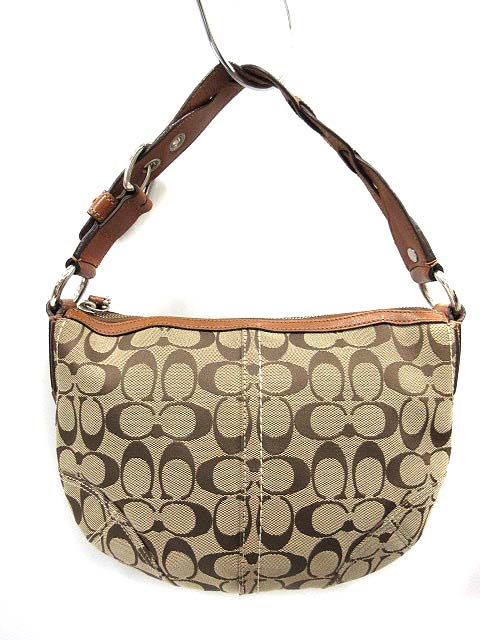COACH ソーホー シグネチャー ワンショルダーハンドバッグ ベージュ