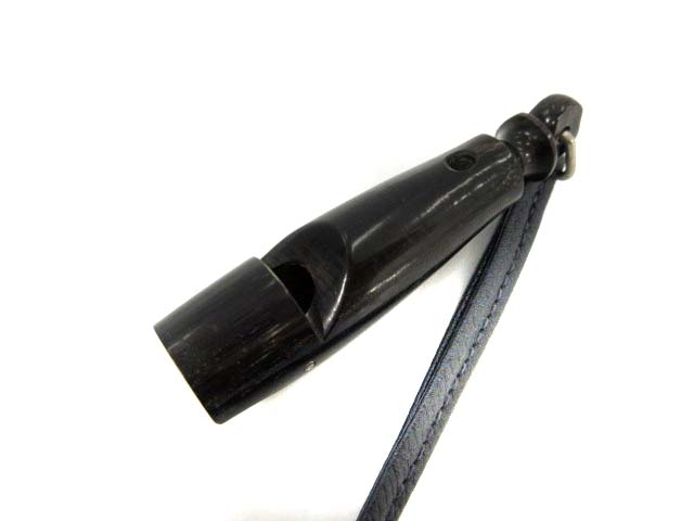 エルメス HERMES ドッグホイッスル シフレ 犬笛 ウッド レザー 茶 /DT