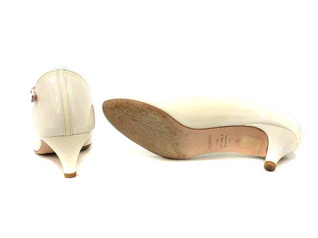 レペット Repetto パンプス ストラップ ヒール エナメル 39 白 