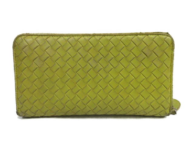 ボッテガヴェネタ　ラウンドファスナー　長財布　イントレチャート　イエロー ボッテガヴェネタ ［Bottega Veneta］ イントレ ラウンド