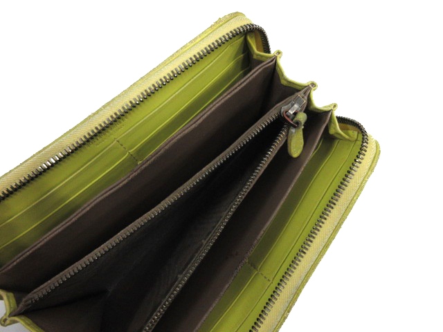 ボッテガヴェネタ　ラウンドファスナー　長財布　イントレチャート　イエロー ボッテガヴェネタ ［Bottega Veneta］ イントレ ラウンド