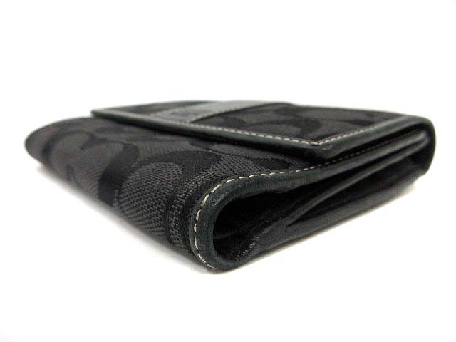 コーチ COACH 財布 三つ折り シグネチャー 黒 ブラック /NT3