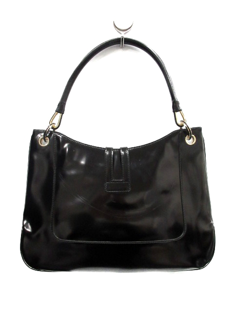 GUCCI レザー ハンドル付き黒バック
