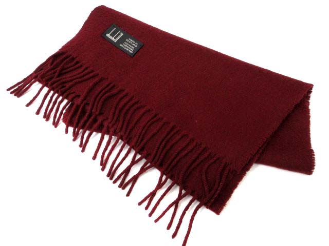 ダンヒル Dunhill マフラー カシミヤ フリンジ ロゴ ボルドー Dj メンズ 144 ベクトルパーク