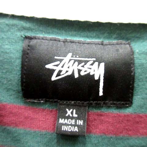 stussy ボーダーラガーシャツ made in India stussy ステューシー刺繍