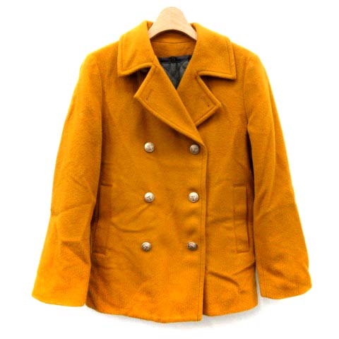 グリーンレーベルリラクシング ユナイテッドアローズ Green Label Relaxing ピーコート Pコート ウール 38 マスタード Dh40 Ca直1 レディース 144 301902160552 ベクトルパーク