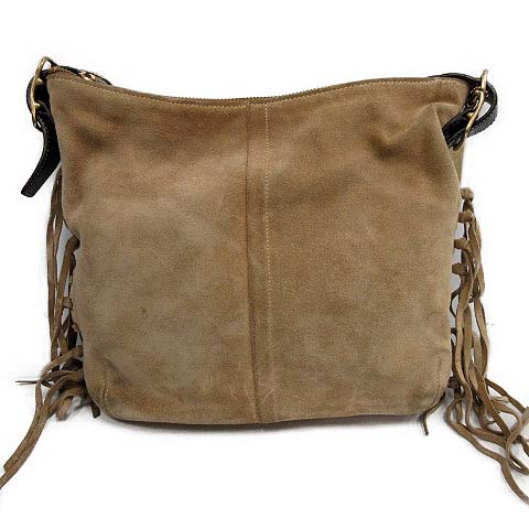 コーチ COACH バッグ ショルダー スエード レザー フリンジ ベージュ  