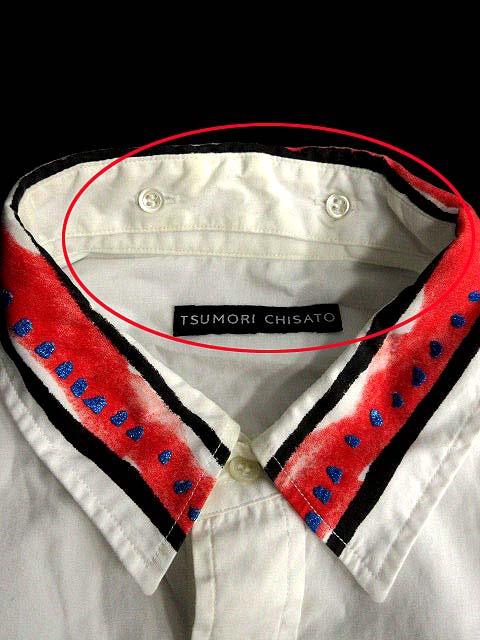 ツモリチサト Tsumori Chisato シャツ 長袖 2 白 赤 青 Nt28 Ca メンズ 144 ベクトルパーク