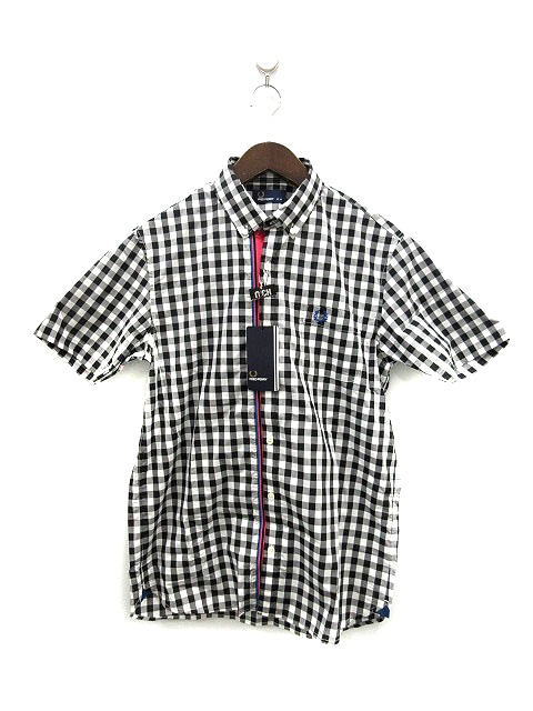 未使用品 フレッドペリー Fred Perry シャツ 長袖 チェック M 黒 ブラック グレー Mr Ca メンズ 144 801812010112 ベクトルパーク
