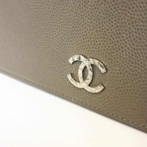 シャネル CHANEL A46314 セブルガ キャビアスキン 長財布 二つ折り  
