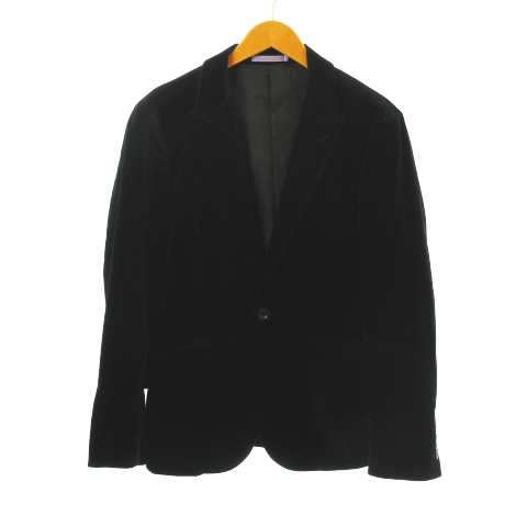 ポールスミス Paul Smith ベロア テーラードジャケット 1b 総裏 コットン ブラック 黒 M メンズ 145 ベクトルパーク