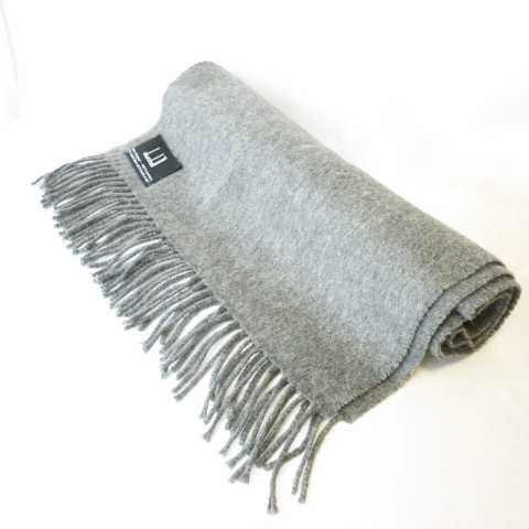 ダンヒル Dunhill マフラー ストール カシミヤ100 イングランド製 フリンジ グレー As1009 メンズ 145 ベクトルパーク