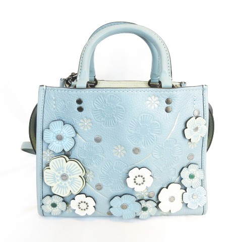 コーチ COACH 極美品 35583 Rogue 25 with crystal tea rose ローグ 25 