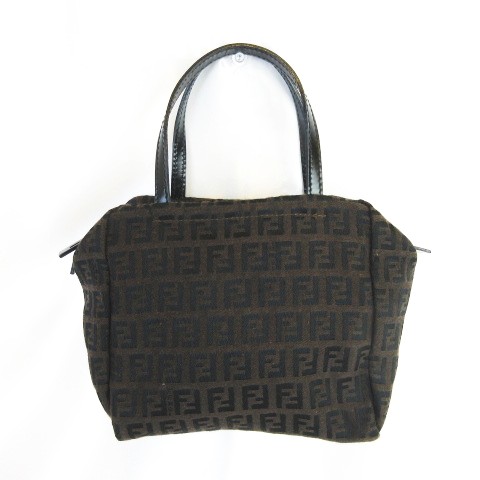 フェンディ FENDI ズッキーノ柄 ミニ ハンドバッグ ジャガード レザー  