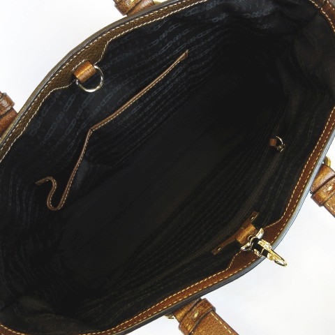 CELINE】ブラウンレザー トートバッグ エンブレム付き