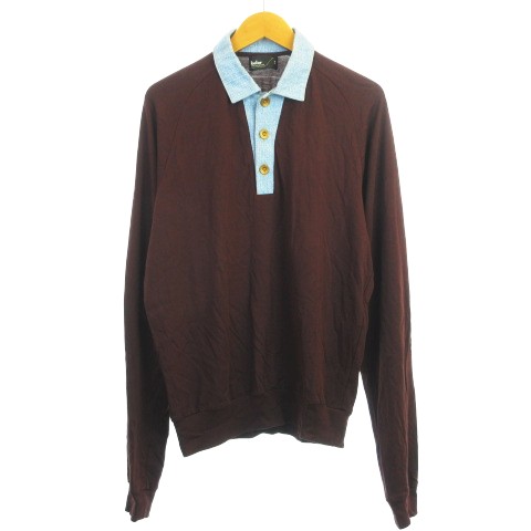 カラー kolor 12AW デニム切替シャツ プルオーバー 月桂樹ボタン 