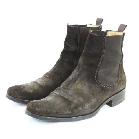 タケオキクチ Takeo Kikuchi スエード サイドゴアブーツ ショートブーツ ダークブラウン 濃茶 41 メンズ 145 ベクトルパーク