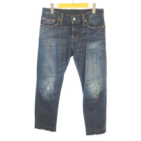 リーバイス Levi S 501ct カスタムテーパード デニム パンツ カットオフ ボタンフライ レザーパッチ ブルー系 W26 レディース 145 ベクトルパーク