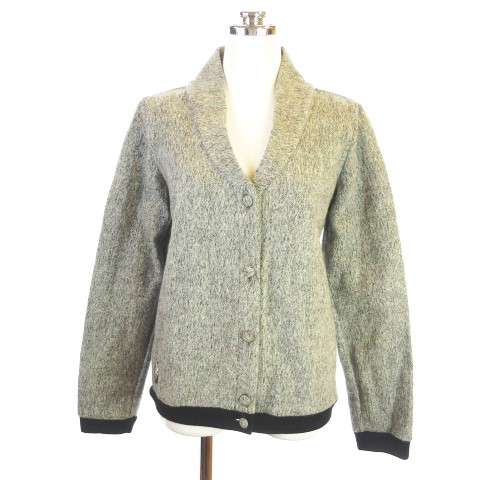 フランクリーダー Frank Leder ショール カーディガン ブルゾン Vカラー ウール メランジ 長袖 ドイツ製 グレー S レディース 145 ベクトルパーク
