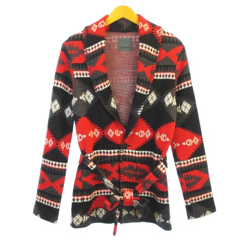 LANEUS ラネウス ショールカーディガン ニットジャケット 幾何学模様  