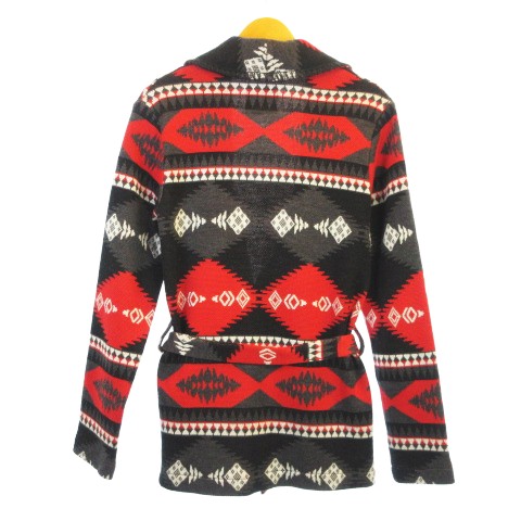 LANEUS ラネウス ショールカーディガン ニットジャケット 幾何学模様  