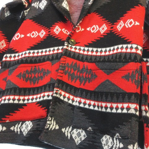 LANEUS ラネウス ショールカーディガン ニットジャケット 幾何学模様  