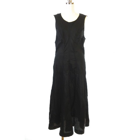 トリココムデギャルソン Tricot Comme Des Garcons バックカット ワンピース ドレス スパンコール ノースリーブ ロング フレア コットン ブラック 黒 M レディース 145 ベクトルパーク