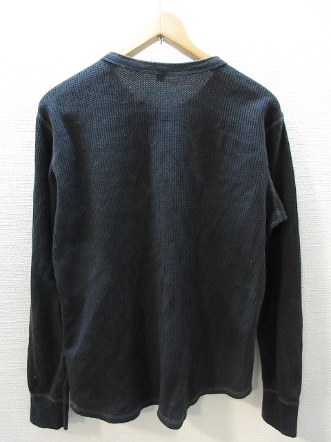 ユニクロ Uniqlo ヘンリーネック サーマル Tシャツ カットソー 長袖 黒 ブラック M 146 ベクトルパーク