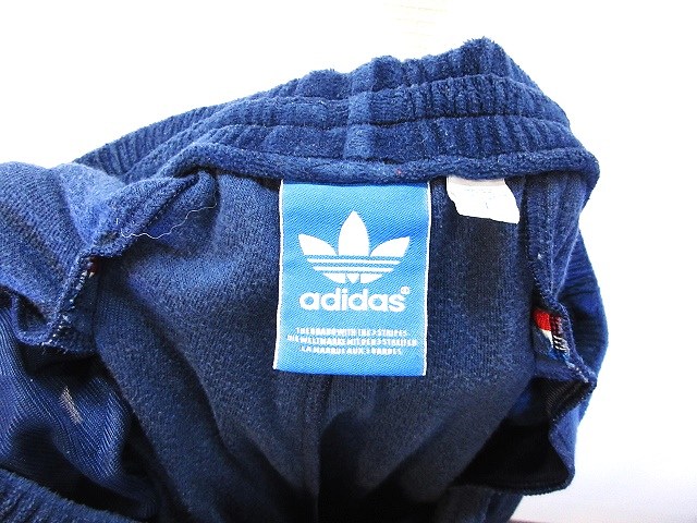 アディダス adidas ベロア ジャージ パンツ ロング コットン L