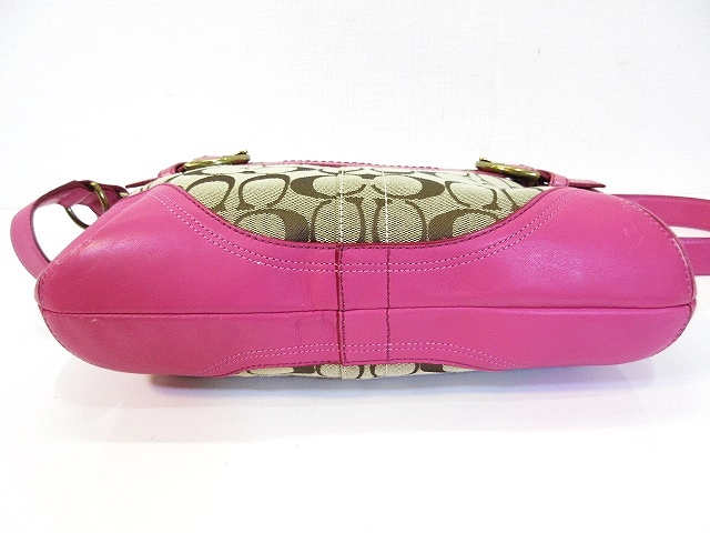 COACH Shoulder Bag Signature F07077 pink｜COACH ゼブラ柄ショルダー