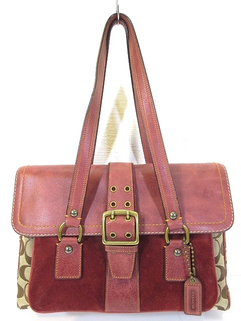コーチ COACH シグネチャー ショルダー バッグ フラップ トート ハンド 